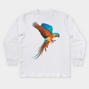Gorgeous Blue and Gold Macaw illustration, realistically drawn display it’s beautiful colours. Great bird lovers gift. Kids Long Sleeve T-Shirt